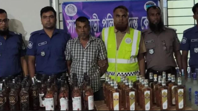 দেওয়ানগঞ্জে ৮৮বোতল ভারতীয় মদসহ গ্ৰেফতার ১